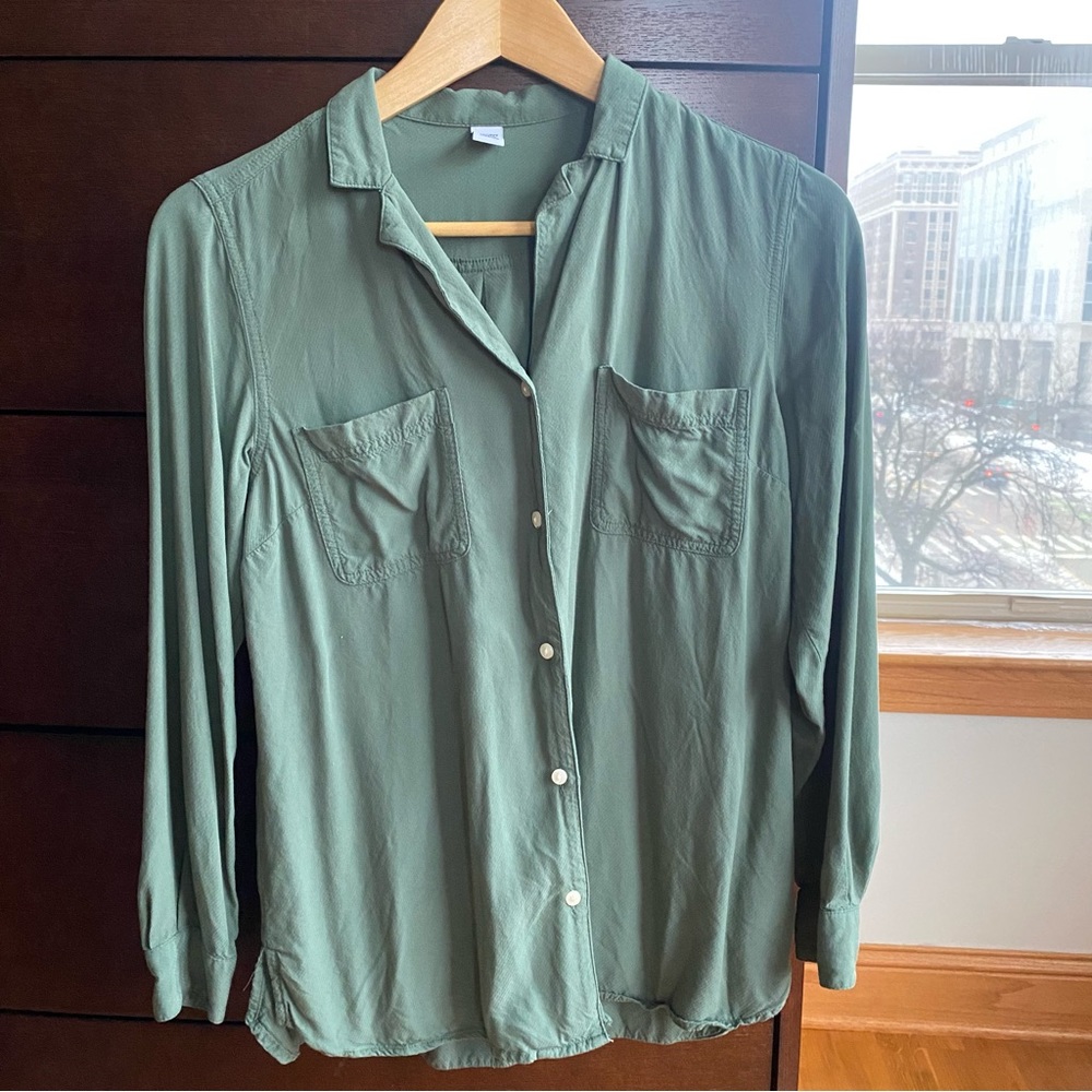 Old Navy Green Button Down Top - image 1